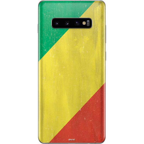 Republic of the Congo Flag Distressed Galaxy S10 Plus Skin